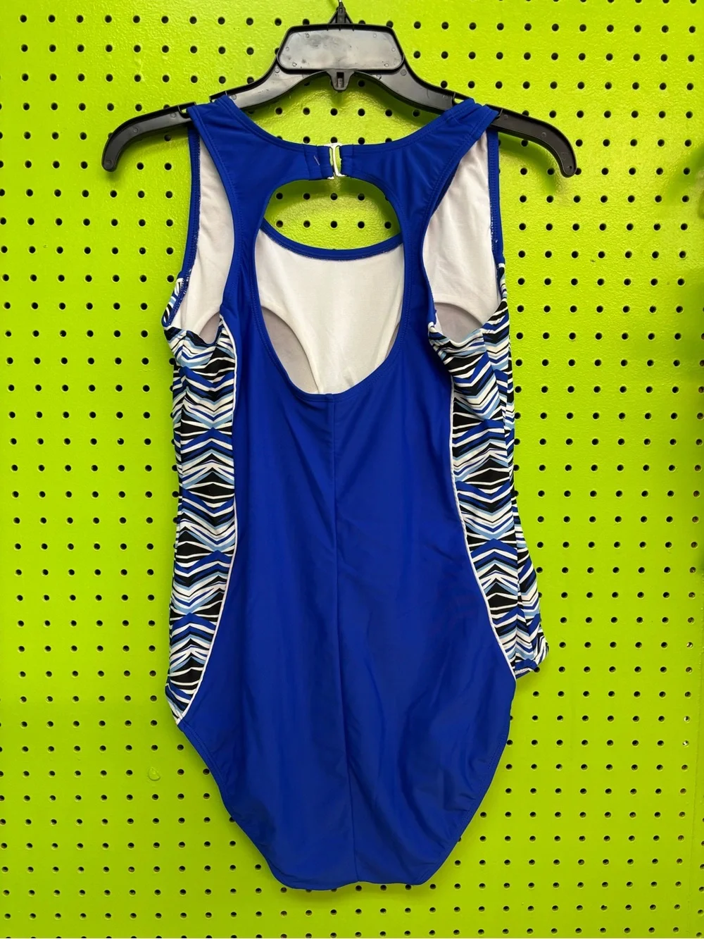 Catalina Royal Blue One-Piece Swimsuit with Black and White Pattern